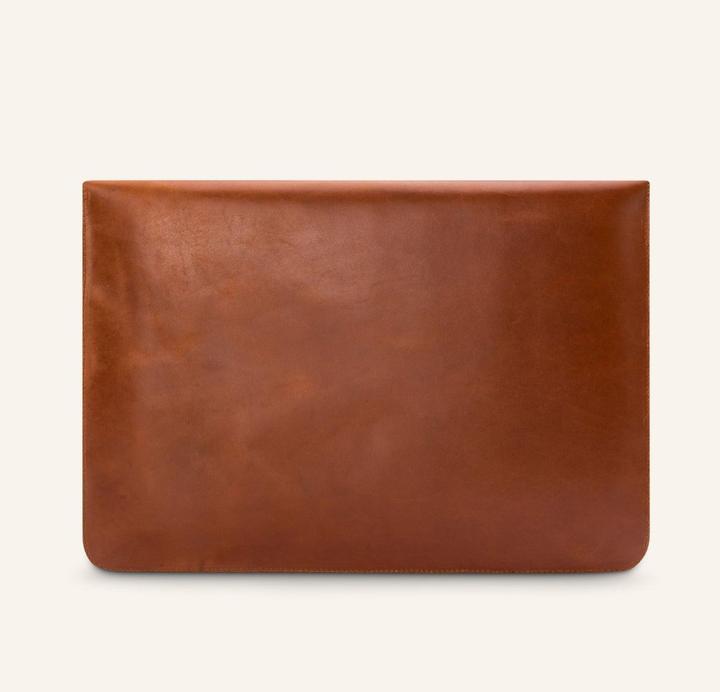 Actual product image Buckle & Seam Leather Laptop Sleeve Terra Cognac (15")
