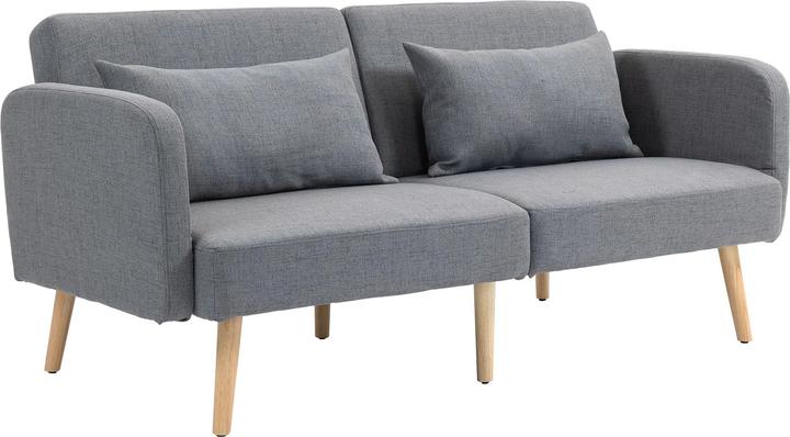 Produktbild Homcom Schlafsofa Polyester, Gummibaumholz Grau (3-Sitzer)