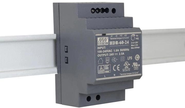 Image du produit MeanWell Bloc d'alimentation pour rail DIN HDR-60-24