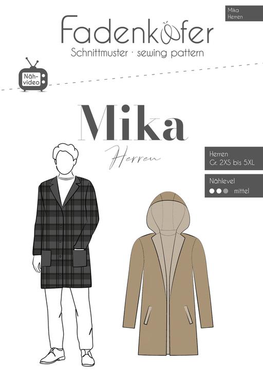 Produktbild Fadenkäfer Papierschnittmuster Mantel Mika A4, Herren