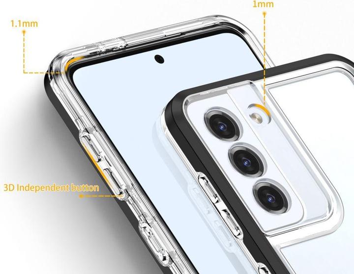 Actual product image Hurtel Clear 3in1 Case for Samsung Galaxy S21 + 5G (S21 Plus 5G) Frame Gel Cover Black (Samsung Galaxy S21+ 5G)