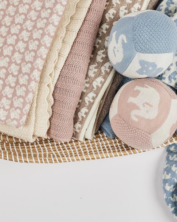 Image du produit Smallstuff - Baby blanket AO elephants - Merino wool Natur - 80x100 cm (70007-90) (80 x 100 cm)
