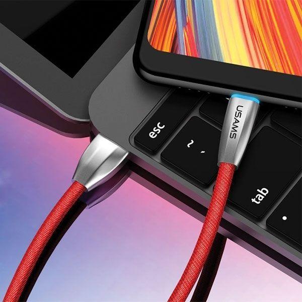 Actual product image Usams USB USB-A - USB-C 1.2 m cable Red (63813-uniw) (1.20 m, USB 3.0)