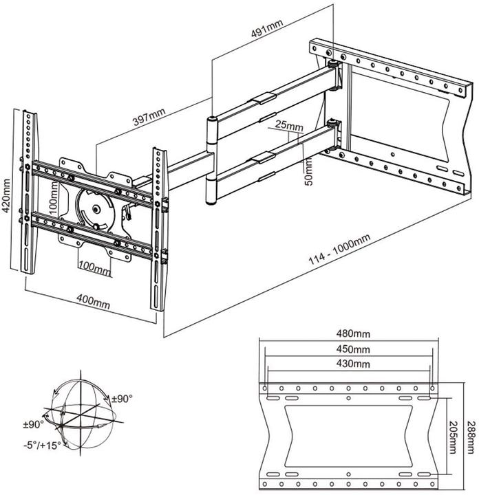 Produktbild XTRarm TV Wandhalterung VESA 100x100