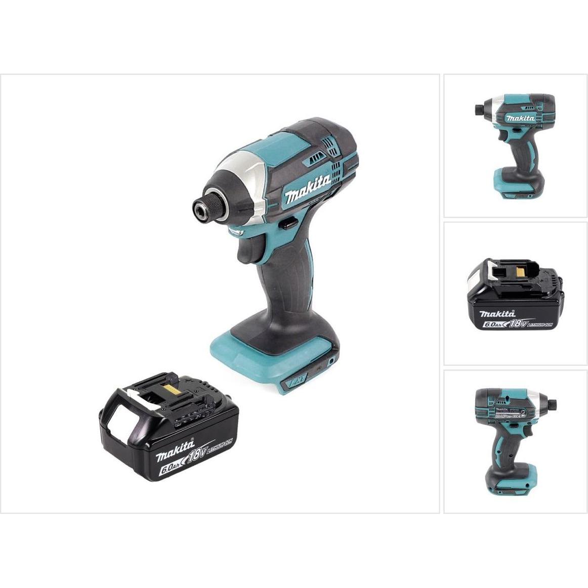 Makita, Bohrmaschine + Akkuschrauber, DTD 152 G1 Akku Schlagschrauber 18 V 165 Nm + 1x Akku 6,0 Ah - ohne Ladegerät (Akk...