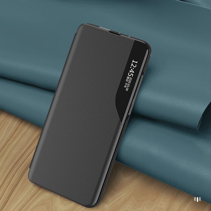 Image du produit Hurtel Eco Leather View Case Hülle für Samsung Galaxy S25 mit Klappständer - Schwarz (Samsung Galaxy S25)