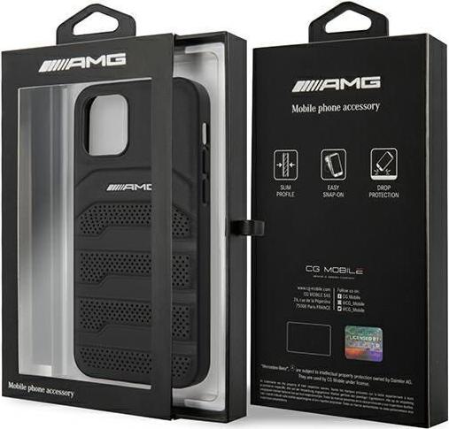 Produktbild Mercedes AMG AMHCP12SGSEBK iPhone 12 mini 5,4" czarny/black hardcase Leather Debossed Lines (Apple iPhone 12 mini)