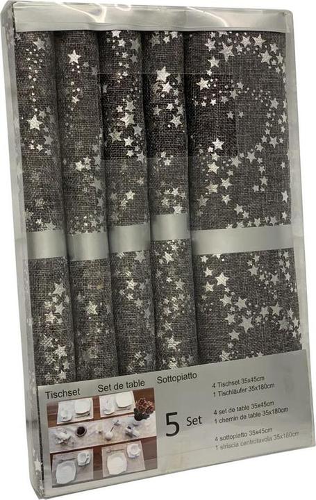 Grau mit silber Druck Sterne