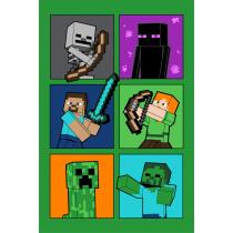 Produktbild Procos Minecraft Kampfabzeichen Fleece Bettdecke 100*150c (100 x 150 cm)