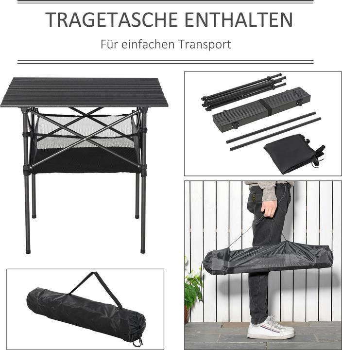 Actual product image Outsunny Camping table with storage bag and mesh bag