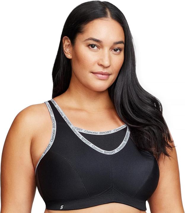 Actual product image Glamorise Nobounce Camisole 1066 Womens NonWired Sports Bra Black 95H Black 95H (95 H)