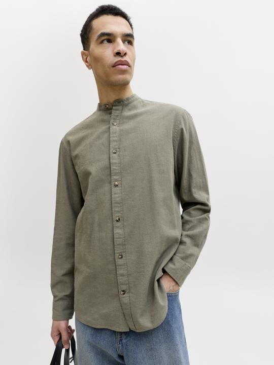 Actual product image Jack & Jones Jjesummer Linen Blend Band Shirt L/S Sn (XL)