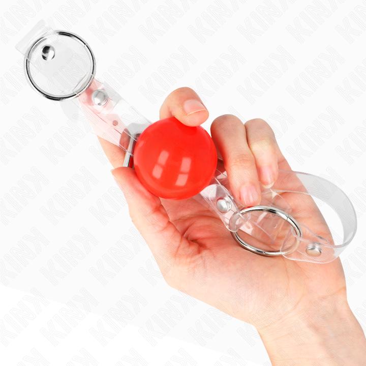 Produktbild Kink Roter Transparenter Pvc-Ball 4 cm Knebel Verstellbar
