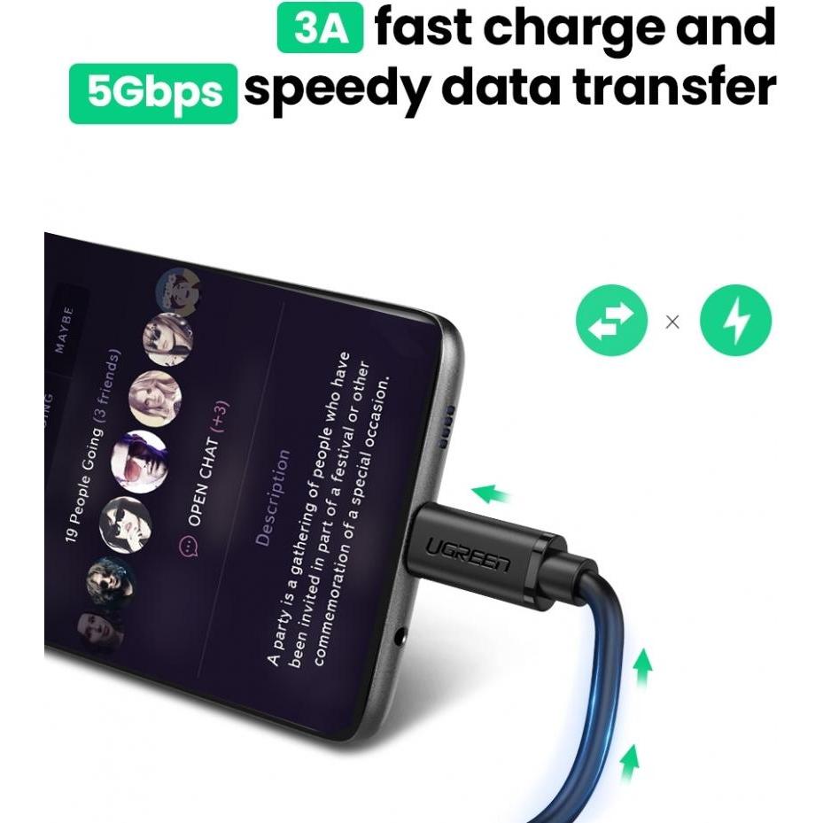 Thumbnail - Ugreen USB C — USB C (0.50 m, USB 3.1), USB Kabel