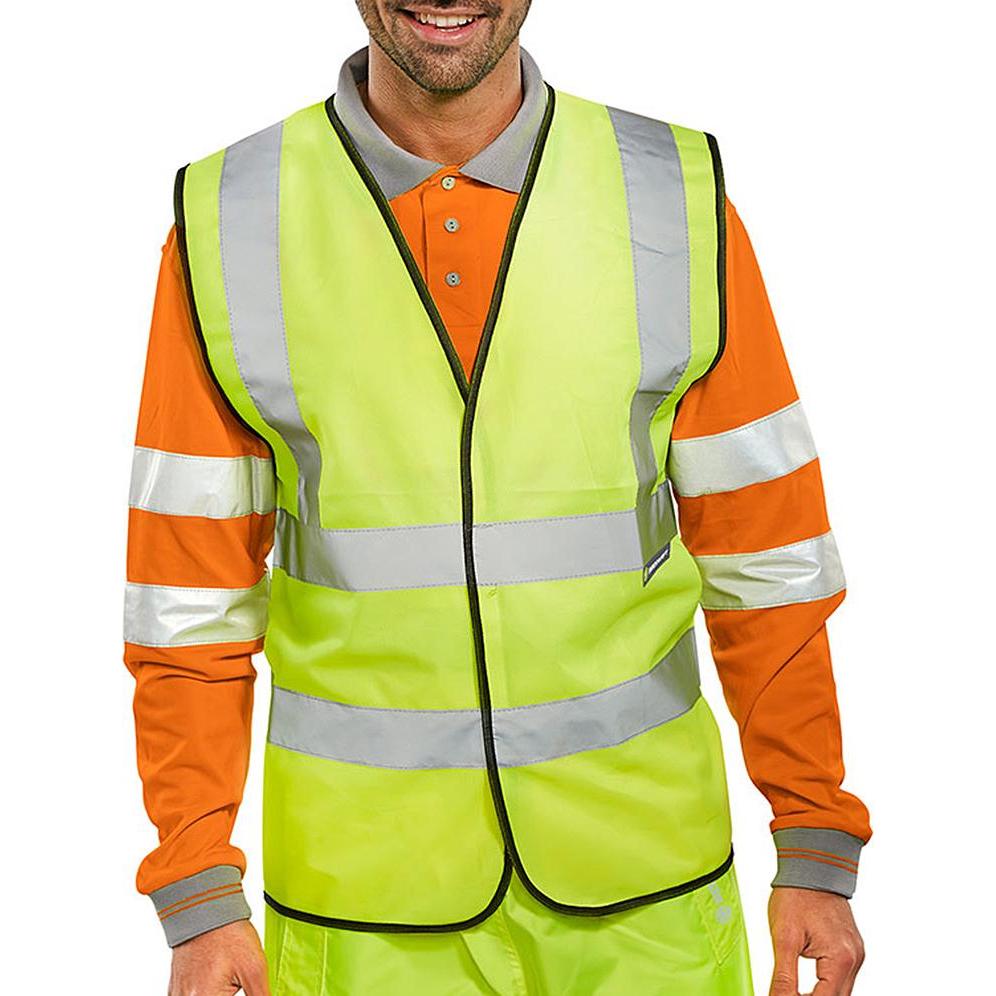 B Seen, Warnweste + Warnshirt, Weste Hi-Vis Gelb M (M)