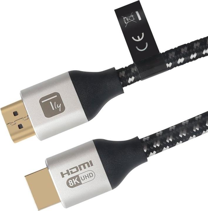 Produktbild Techly HDMI 10K,8K,4K Video Kabel, 48 Gbit/s, St-St 2m schwarz Textilmantel Hersteller: (2 m)