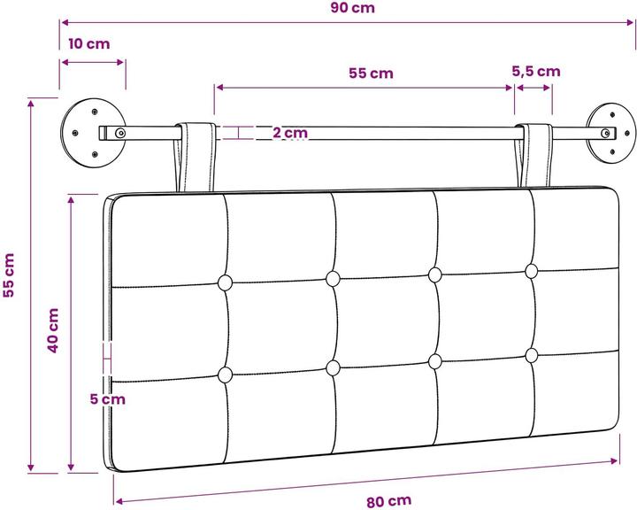Actual product image vidaXL Schlafzimmer-Kopfteil (90 x 55 x 5 cm)