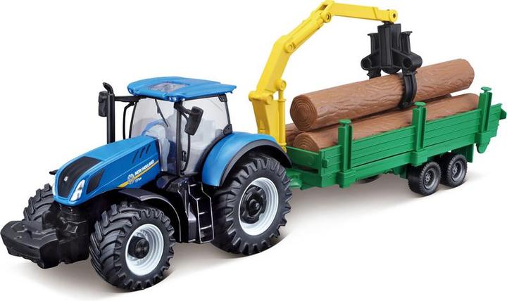 Image du produit Bburago Tracteur agricole avec remorque Fendt et New Holland