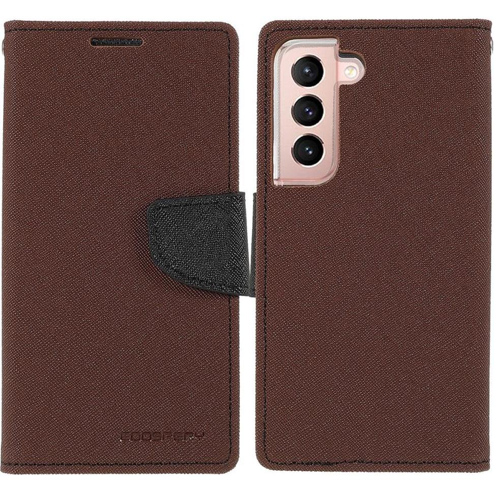 Mercury Galaxy S22+ - Goospery Fancy Etui Hülle (Samsung Galaxy S22+), Smartphone Hülle, Braun