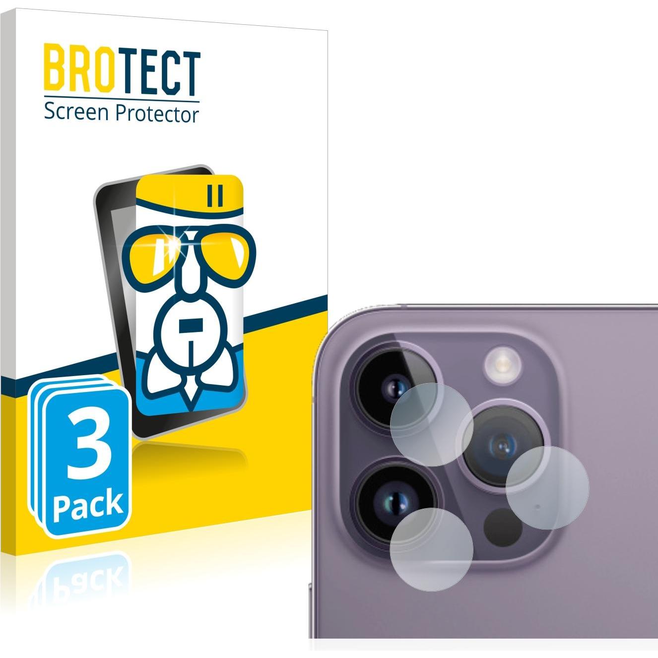 BROTECT AirGlass Panzerglasfolie (3 Stück, Apple iPhone 14 Pro Max), Smartphone Schutzfolie, Transparent