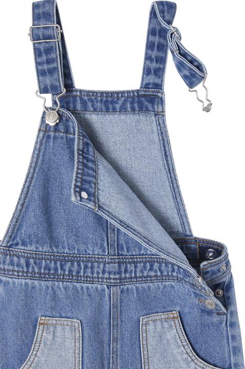 Actual product image Vertbaudet Weite Mädchen Jeans-Latzhose mit Kontrasteffekt (98)