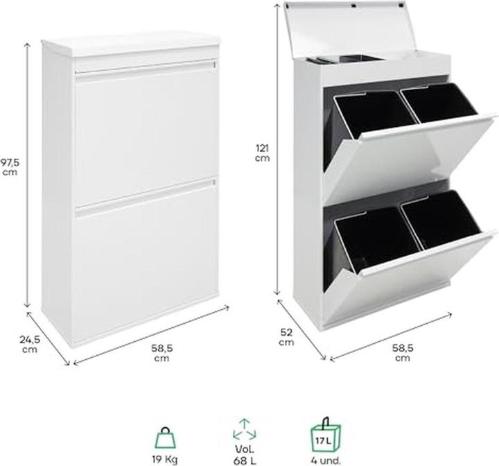 Produktbild Arregui Mülleimer mit Aufbewahrungsbox (68 l)