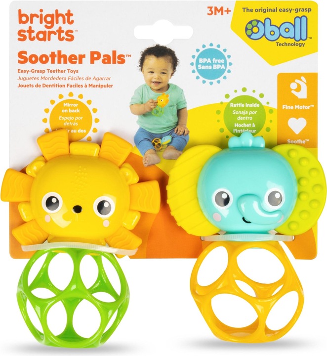 Actual product image Bright Starts Character Oball Teether 2pk
