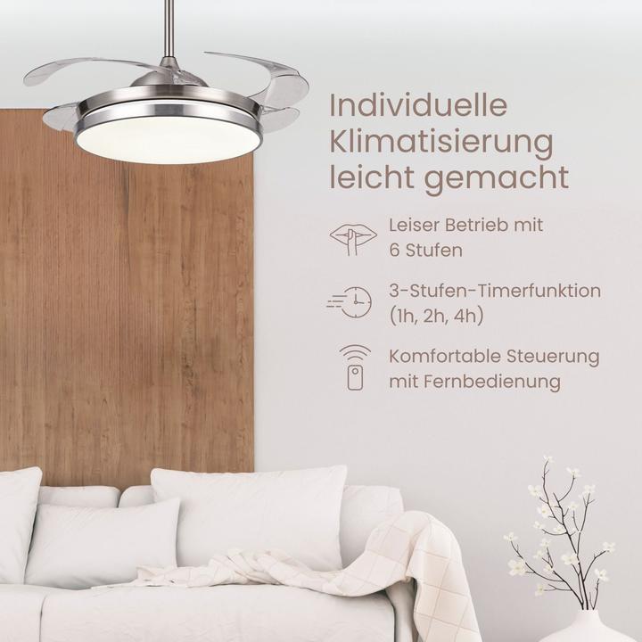 Image du produit Hermex Deckenventilator mit LED-Beleuchtung Deckengebläse Ventilator