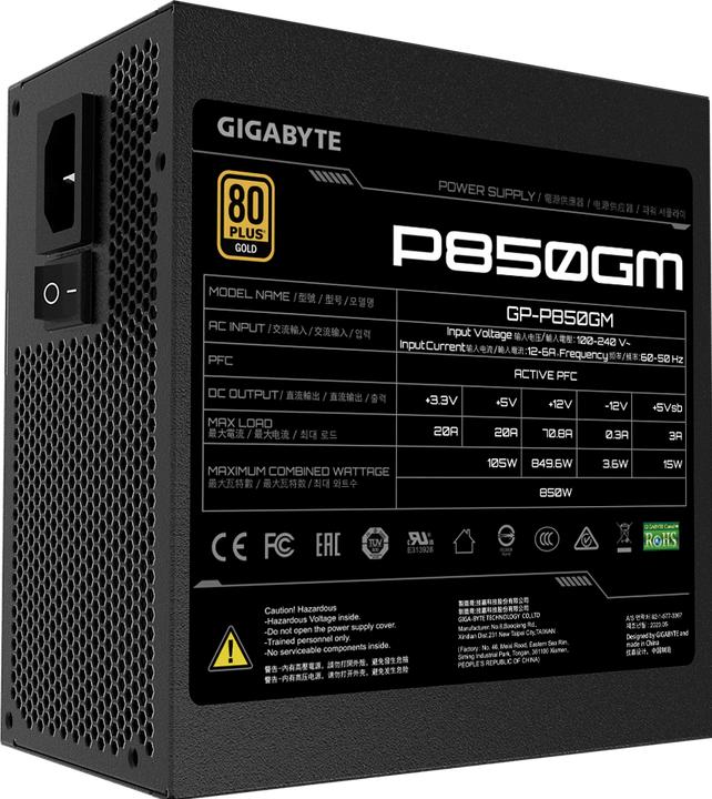 Actual product image Gigabyte P850GM (850 W)