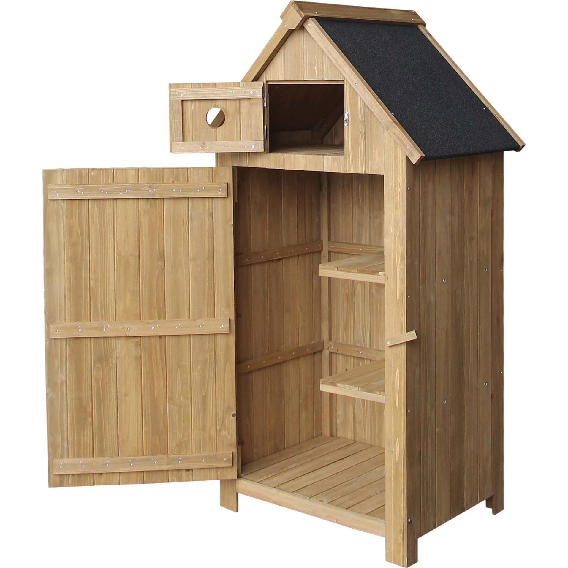 Wiltec, Gartenhaus + Gartenschrank, Gartenhaus Fichtenholz Bitumendach 770x540x1370mm Gerätehaus Schuppen