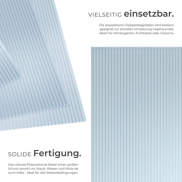 Produktbild tectake 10 Doppelstegplatten aus Polycarbonat, zuschneidbar