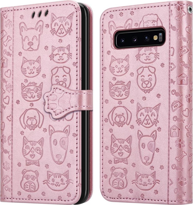 Actual product image Cadorabo Book Dogs & Cats Cover (Samsung Galaxy S10)