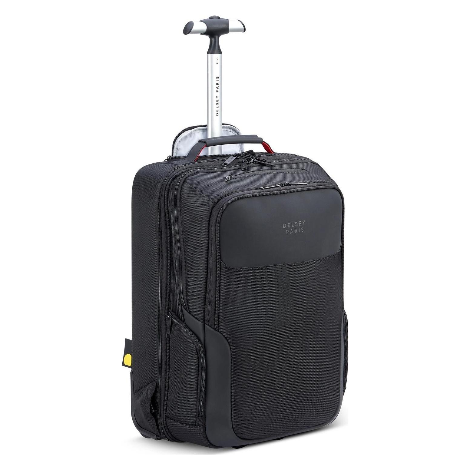 Delsey, Koffer, Parvis Plus Backpack Trolley - 2 Compartments - 17, 3 Inch - Black, Schwarz, (35 l)