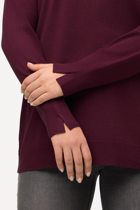 Produktbild Ulla Popken Pullover, Stehkragen, Langarm, Rippbündchen (56)