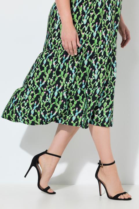 Produktbild Ulla Popken Midikleid, A-Linie, Tunika-Ausschnitt, Halbarm (50, 52)