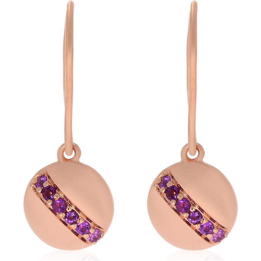 Xen, Ohrringe, Ohrhänger mit 12 Amethyste ca. 0,26 ct. rosèvergoldet, (925 Sterling Silber)