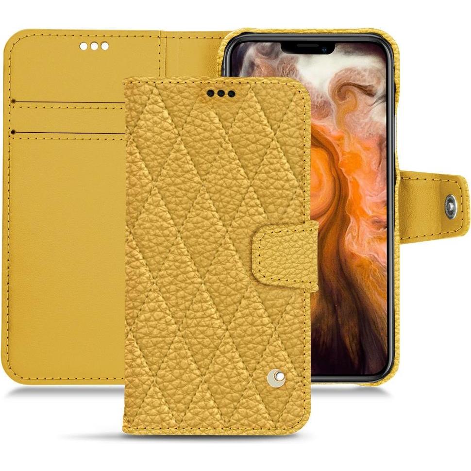 Noreve Lederschutzhülle Wallet (Apple iPhone 11 Pro Max), Smartphone Hülle, Orange