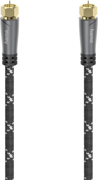 Produktbild Hama SAT-Anschlusskabel, F-Stecker - F-Stecker, Metall, vergoldet, 1,5 m, 120 dB (120 dB, Antennenkabel)