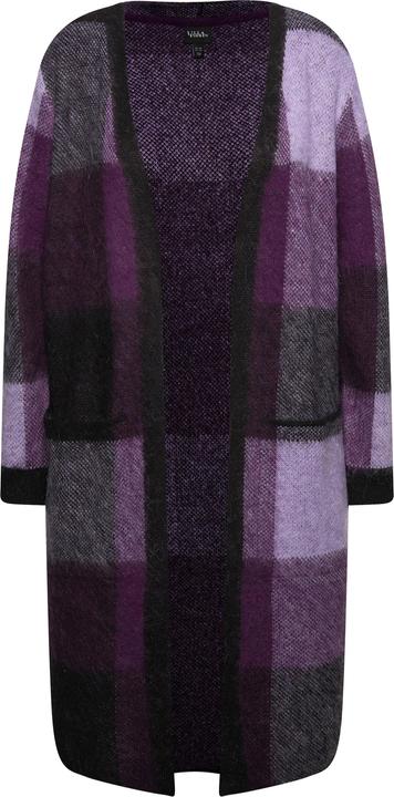 Produktbild Ulla Popken Long-Strickjacke, Karo, offenes Modell, Taschen (56)