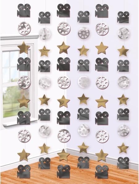 Actual product image Amscan 6 deco hangers Hollywood 210 cm