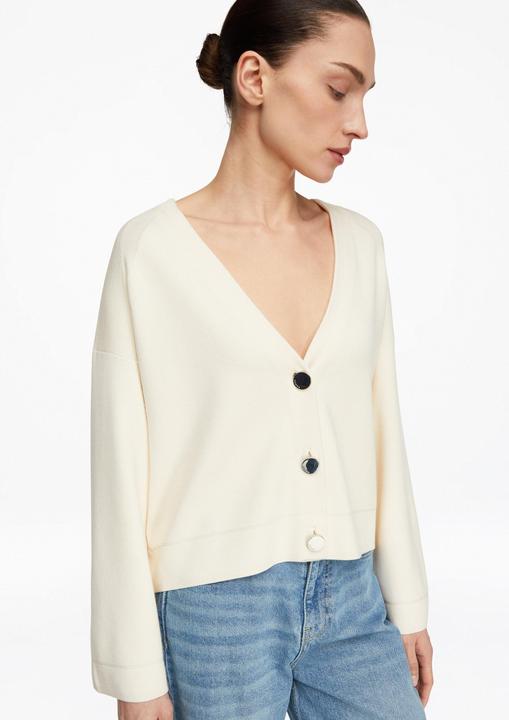 Produktbild Comma Moderner Half-Milano V-Neck Cardigan mit Signature-Knöpfen (40)