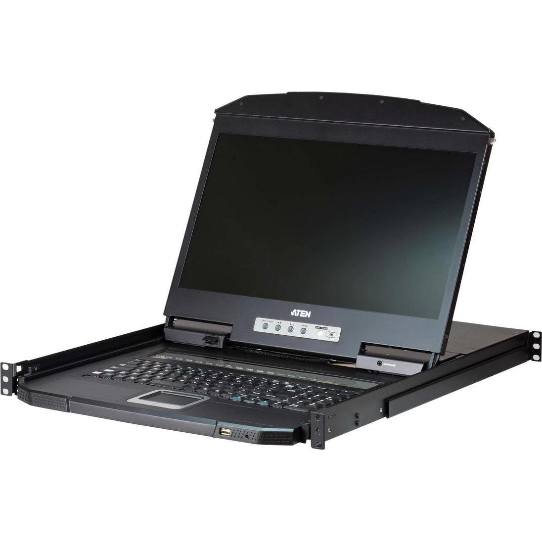 Aten 1U Short Depth USB VGA Single, Serverschrank Zubehör, Schwarz