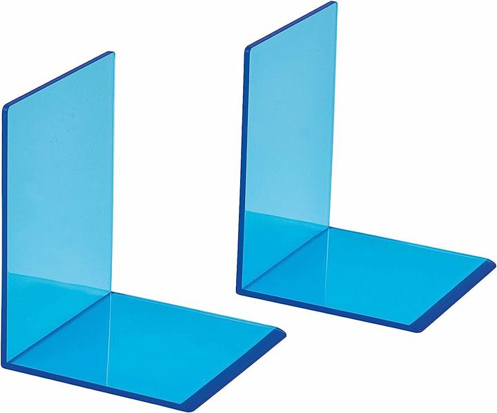 Actual product image Maul Bookend 10x10x13cm 3513631 transparent blue 2 pieces (13 x 10 x 13 cm)