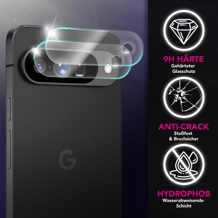 Actual product image Nalia Kameraglas "Focus.X2 MAX" - 2x Schutz Glas für Kamera Linse Klar - Cam Protector Tempered Glass (Google Pixel 10)
