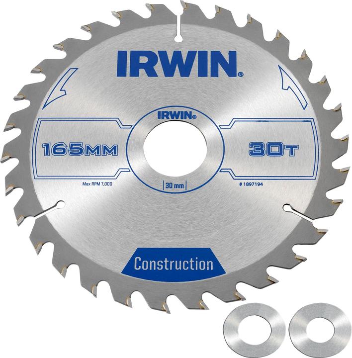Produktbild Irwin IRW1897194 Kreissägeblatt, mit ATBZähnen, 30 Zähne, 16,5 x 3 cm