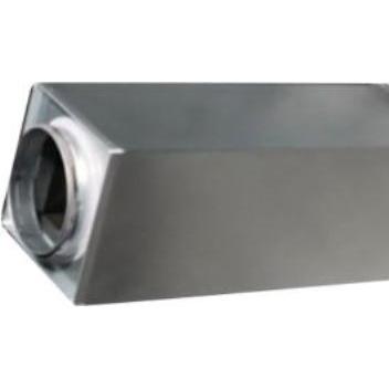 Alnor, Belüftungssystem, lyddaemp. Ø125 L=500 - LYR-125-500 nippel/nippel rektangulaer galvaniseret