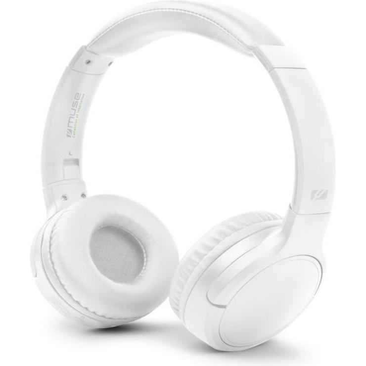 Muse Bluetooth Stereo Headphones M-272 BTW On-ear, Wireless, White (Senza fili), Cuffie, Bianco