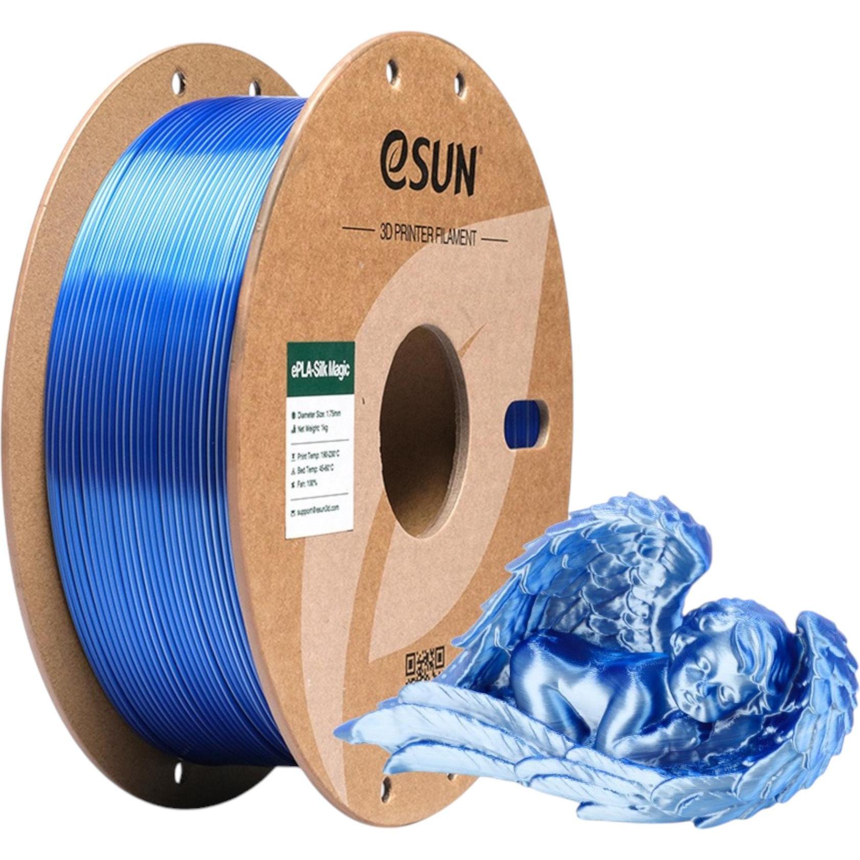 Thumbnail - eSUN EPLA-SILK MAGIC 1,75mm BLUE SILVER 1kg (PLA, 1.75 mm, 1000 g, Mehrfarbig), 3D Filament, Mehrfarbig