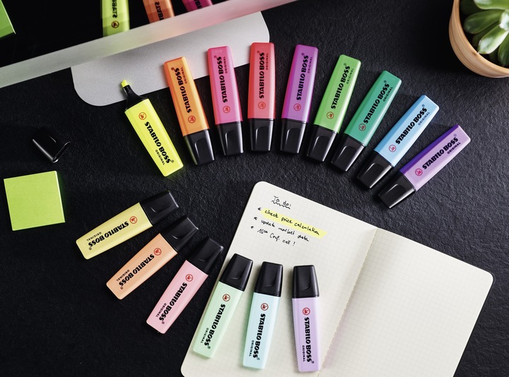 Actual product image STABILO BOSS ORIGINAL Pastel Highlighter (Pastel, 5 mm, 4 x)