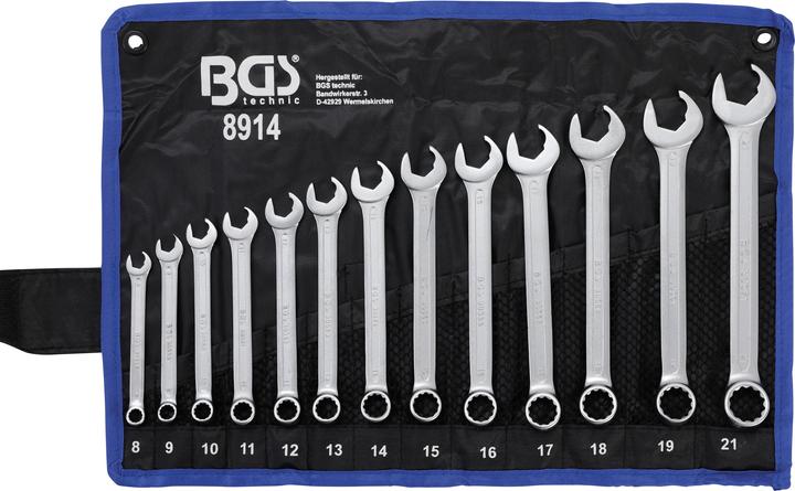 BGS Combination Spanner Set Open End with Ratchet Function 8 - 21 mm 13 pcs.